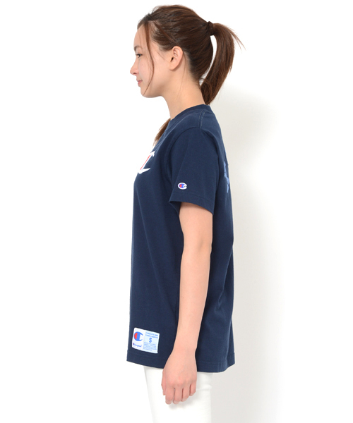 X-girl（エックスガール）の「【SEDA7月号掲載】X-girl × CHAMPION EMBROIDERY S/S BIG TEE（Tシャツ/カットソー・レディース・ホワイト/ブラック/アッシュ/ブルー・2/1）」の12枚目の写真