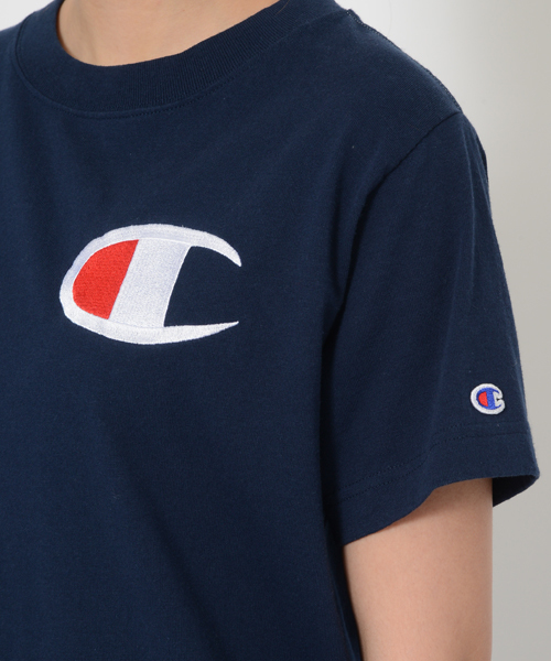 X-girl（エックスガール）の「【SEDA7月号掲載】X-girl × CHAMPION EMBROIDERY S/S BIG TEE（Tシャツ/カットソー・レディース・ホワイト/ブラック/アッシュ/ブルー・2/1）」の7枚目の写真