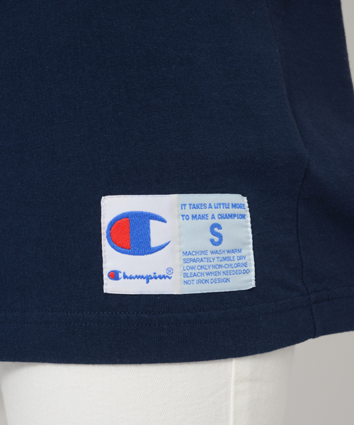 X-girl（エックスガール）の「【SEDA7月号掲載】X-girl × CHAMPION EMBROIDERY S/S BIG TEE（Tシャツ/カットソー・レディース・ホワイト/ブラック/アッシュ/ブルー・2/1）」の8枚目の写真