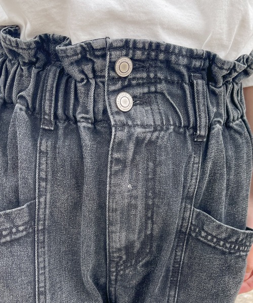 PairPair（ペアペア）の「ハイウエストギャザーパンツ(ユニセックス)（デニムパンツ・メンズ・ブラック/サックスブルー/アイボリー・MEDIUM/LARGE）」の21枚目の写真