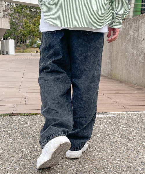 PairPair（ペアペア）の「ハイウエストギャザーパンツ(ユニセックス)（デニムパンツ・メンズ・ブラック/サックスブルー/アイボリー・MEDIUM/LARGE）」の20枚目の写真