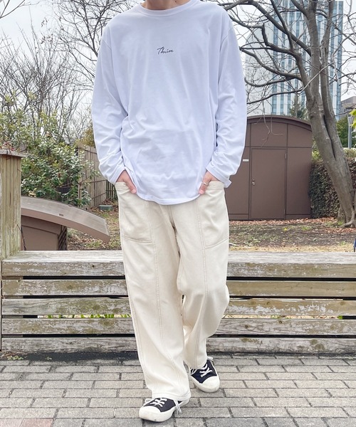 PairPair（ペアペア）の「ハイウエストギャザーパンツ(ユニセックス)（デニムパンツ・メンズ・ブラック/サックスブルー/アイボリー・MEDIUM/LARGE）」の9枚目の写真