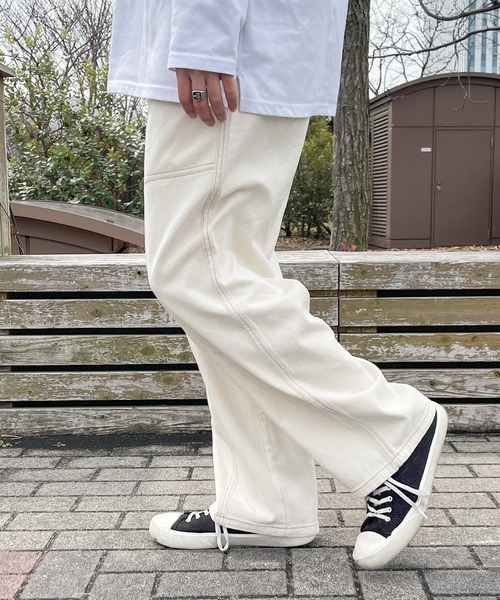 PairPair（ペアペア）の「ハイウエストギャザーパンツ(ユニセックス)（デニムパンツ・メンズ・ブラック/サックスブルー/アイボリー・MEDIUM/LARGE）」の11枚目の写真