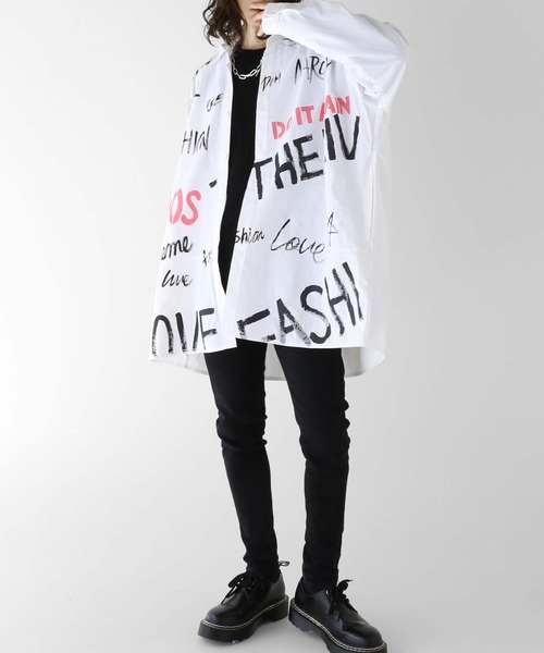 minsobi(ミンソビ)の「レタリングナイロンシャツ(シャツ/ブラウス・メンズ・ホワイト/ブラック・FREE)」の13枚目の写真