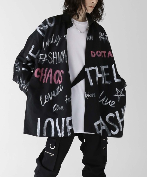 minsobi(ミンソビ)の「レタリングナイロンシャツ(シャツ/ブラウス・メンズ・ホワイト/ブラック・FREE)」の5枚目の写真