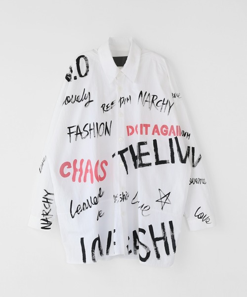 minsobi(ミンソビ)の「レタリングナイロンシャツ(シャツ/ブラウス・メンズ・ホワイト/ブラック・FREE)」の17枚目の写真