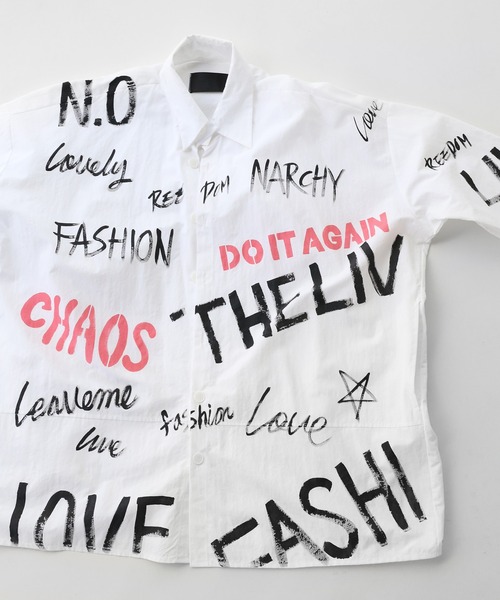 minsobi(ミンソビ)の「レタリングナイロンシャツ(シャツ/ブラウス・メンズ・ホワイト/ブラック・FREE)」の19枚目の写真