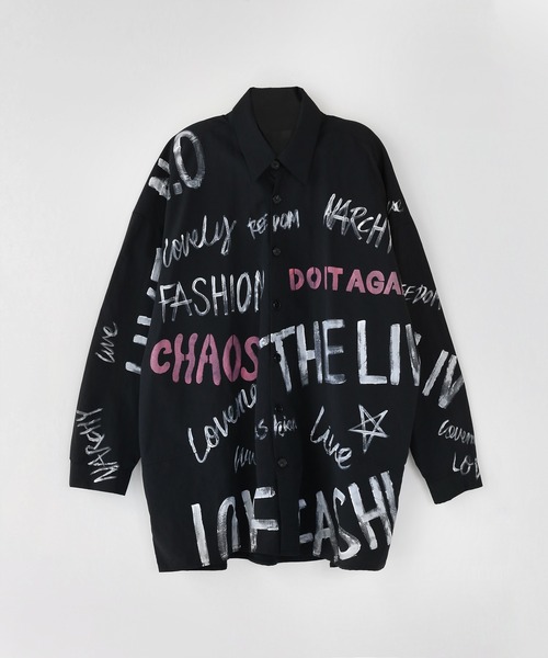 minsobi(ミンソビ)の「レタリングナイロンシャツ(シャツ/ブラウス・メンズ・ホワイト/ブラック・FREE)」の9枚目の写真