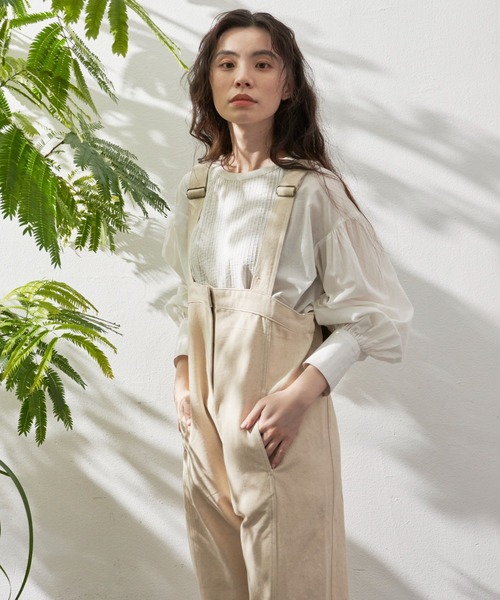 Libra Cue（リブラ キュー）の「”プレーンサロペット”　　　　　　　　　　　　　　　　　長さ調整可能、幅広い身長の方にお勧め、１年を通して着用できるしっかりとしたコットン100％（サロペット/オーバーオール・レディース・ブラック/アイボリー・FREE）」の19枚目の写真