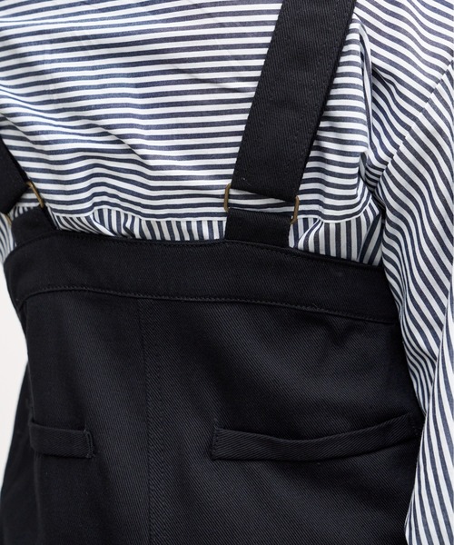 Libra Cue（リブラ キュー）の「”プレーンサロペット”　　　　　　　　　　　　　　　　　長さ調整可能、幅広い身長の方にお勧め、１年を通して着用できるしっかりとしたコットン100％（サロペット/オーバーオール・レディース・ブラック/アイボリー・FREE）」の6枚目の写真