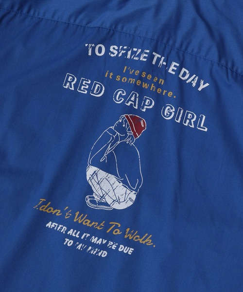 Red Cap Girl(レッドキャプガール)の「ヴィンテージ風バックプリントクレリックオーバーワークシャツ(シャツ/ブラウス・メンズ・グリーン/ブルー/オレンジ/アイボリー/チャコールグレー・L/M)」の11枚目の写真