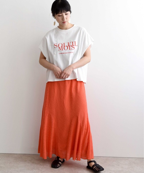 LHELBIE(レルビエ)の「ロゴフロッキーボックスTシャツ(Tシャツ/カットソー・レディース・チャコールグレー/ピンク/ホワイト・M)」の15枚目の写真