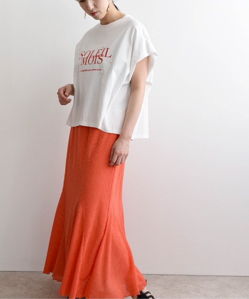 LHELBIE(レルビエ)の「ロゴフロッキーボックスTシャツ(Tシャツ/カットソー・レディース・チャコールグレー/ピンク/ホワイト・M)」の16枚目の写真