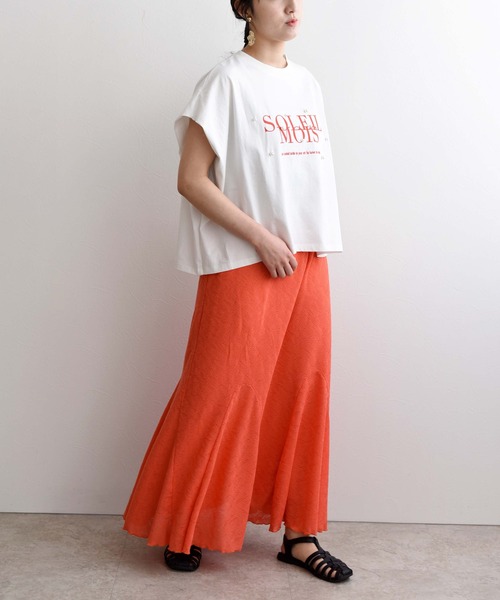 LHELBIE(レルビエ)の「ロゴフロッキーボックスTシャツ(Tシャツ/カットソー・レディース・チャコールグレー/ピンク/ホワイト・M)」の17枚目の写真
