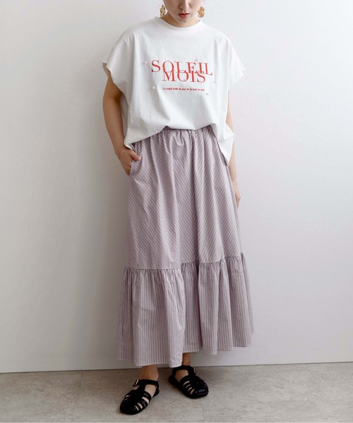 LHELBIE(レルビエ)の「ロゴフロッキーボックスTシャツ(Tシャツ/カットソー・レディース・チャコールグレー/ピンク/ホワイト・M)」の18枚目の写真