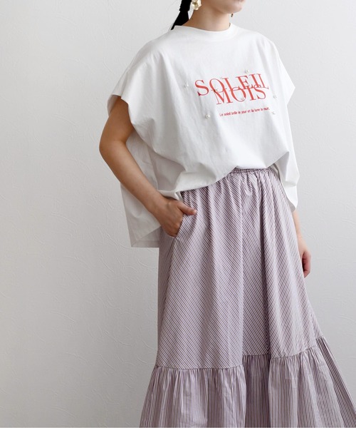 LHELBIE(レルビエ)の「ロゴフロッキーボックスTシャツ(Tシャツ/カットソー・レディース・チャコールグレー/ピンク/ホワイト・M)」の19枚目の写真