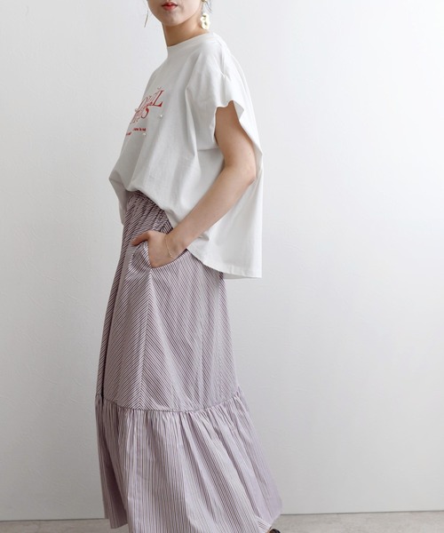 LHELBIE(レルビエ)の「ロゴフロッキーボックスTシャツ(Tシャツ/カットソー・レディース・チャコールグレー/ピンク/ホワイト・M)」の20枚目の写真