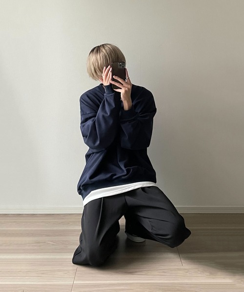 Brook スウェット ネイビー クルーネックスウェットシャツ - ネイビーブルー | ZARA Japan