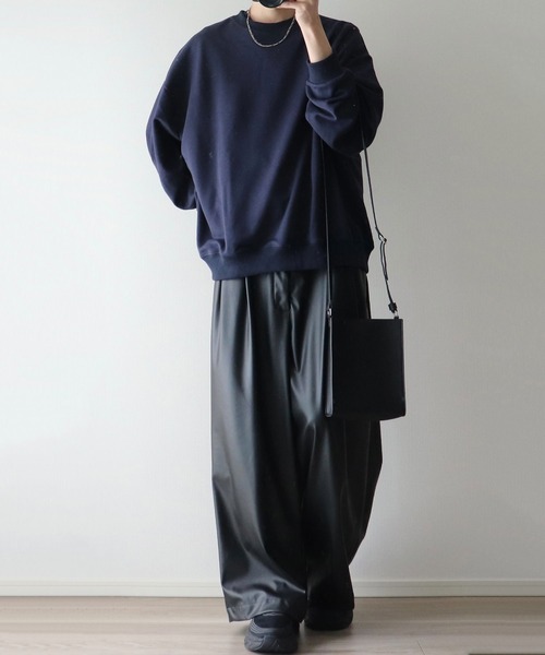 NILWAY（ニルウェイ）の「ヘビーTC裏毛ワイドスリーブスウェット（スウェット・メンズ・ブラック/ネイビー/オフホワイト/ブルー/グリーン/グレイッシュベージュ/ライトグレー・SMALL/MEDIUM/LARGE）」の8枚目の写真