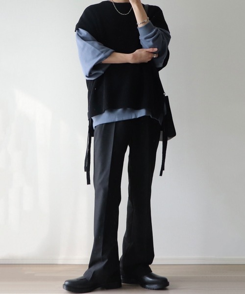 NILWAY（ニルウェイ）の「ヘビーTC裏毛ワイドスリーブスウェット（スウェット・メンズ・ブラック/ネイビー/オフホワイト/ブルー/グリーン/グレイッシュベージュ/ライトグレー・SMALL/MEDIUM/LARGE）」の10枚目の写真