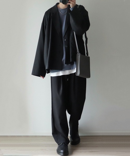 NILWAY（ニルウェイ）の「ヘビーTC裏毛ワイドスリーブスウェット（スウェット・メンズ・ブラック/ネイビー/オフホワイト/ブルー/グリーン/グレイッシュベージュ/ライトグレー・SMALL/MEDIUM/LARGE）」の17枚目の写真