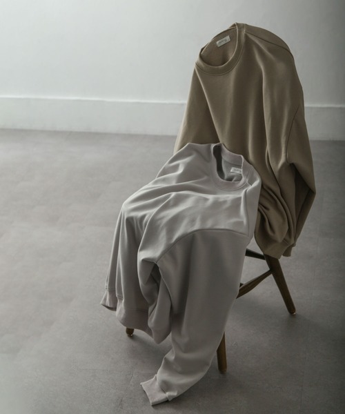 NILWAY（ニルウェイ）の「ヘビーTC裏毛ワイドスリーブスウェット（スウェット・メンズ・ブラック/ネイビー/オフホワイト/ブルー/グリーン/グレイッシュベージュ/ライトグレー・SMALL/MEDIUM/LARGE）」の20枚目の写真