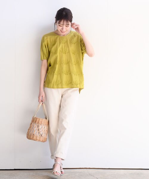 rps(アールピーエス)の「3D刺繍レース袖タックプルオーバー(Tシャツ/カットソー・レディース・マスタード/オフホワイト/チャコールグレー・M/フリー)」の13枚目の写真