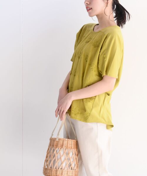 rps(アールピーエス)の「3D刺繍レース袖タックプルオーバー(Tシャツ/カットソー・レディース・マスタード/オフホワイト/チャコールグレー・M/フリー)」の12枚目の写真