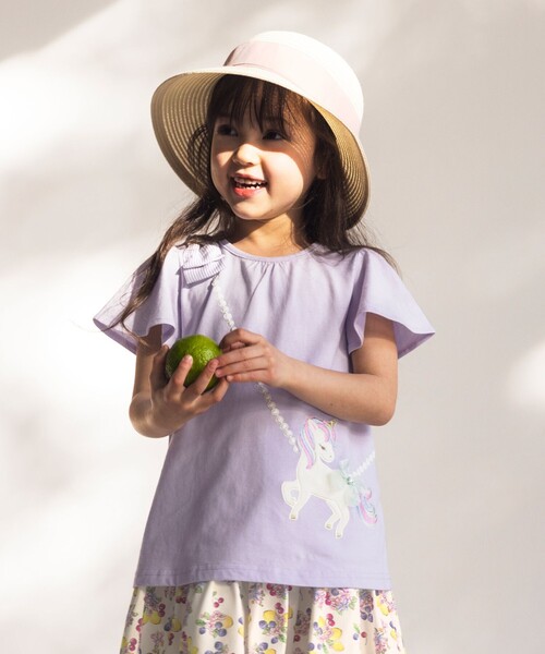 ANY（エニィ）の「ユニコーンポシェットTシャツ（Tシャツ/カットソー・キッズ・ホワイト系/ネイビー系/ライラック系・90/110/130/100/120）」の3枚目の写真