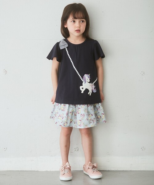 ANY（エニィ）の「ユニコーンポシェットTシャツ（Tシャツ/カットソー・キッズ・ホワイト系/ネイビー系/ライラック系・90/110/130/100/120）」の8枚目の写真