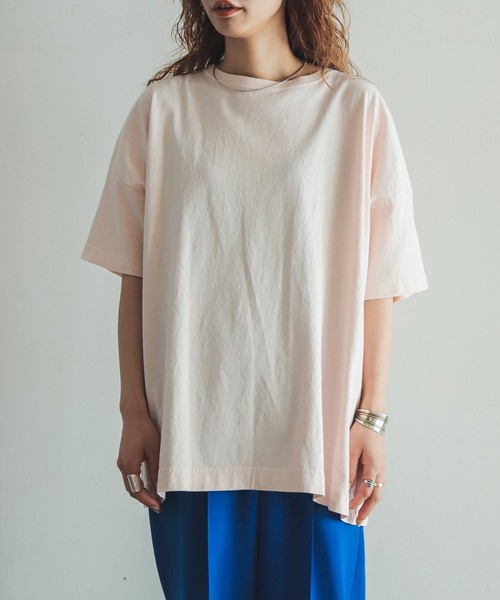 FIL DE FER(フィルデフェール)の「USA COTTON ルーズTEE(Tシャツ/カットソー・レディース・ピンク/ブルー/ボルドー・FREE)」の17枚目の写真