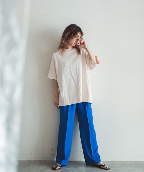 FIL DE FER(フィルデフェール)の「USA COTTON ルーズTEE(Tシャツ/カットソー・レディース・ピンク/ブルー/ボルドー・FREE)」の6枚目の写真