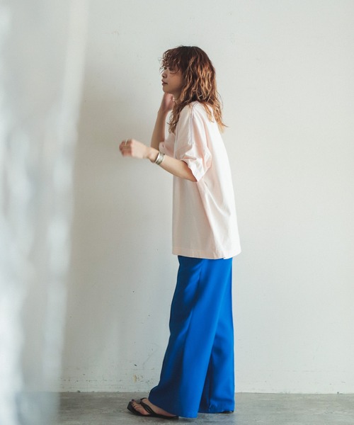 FIL DE FER(フィルデフェール)の「USA COTTON ルーズTEE(Tシャツ/カットソー・レディース・ピンク/ブルー/ボルドー・FREE)」の9枚目の写真