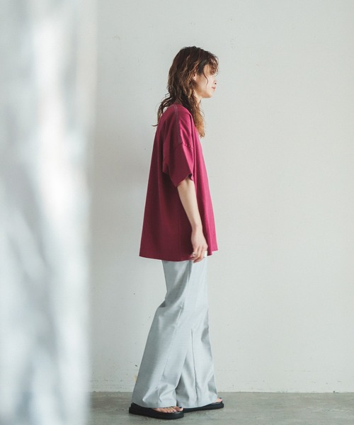 FIL DE FER(フィルデフェール)の「USA COTTON ルーズTEE(Tシャツ/カットソー・レディース・ピンク/ブルー/ボルドー・FREE)」の15枚目の写真