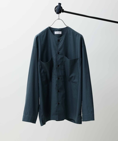 ADAM ET ROPE'（アダムエロペ）の「ノーカラー シャツジャケット/レイヤード（ブルゾン・メンズ・グリーン系その他2/ネイビー・M/L）」の13枚目の写真