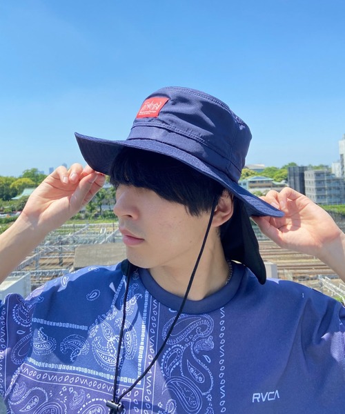 Manhattan Portage（マンハッタンポーテージ）の「Manhattan Portage/マンハッタンポーテージ ハット 紫外線対策 撥水 Sunshade Hat MP146（ハット・メンズ・ネイビー/ブラック・FREE）」の22枚目の写真