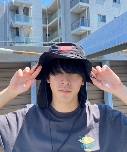 Manhattan Portage（マンハッタンポーテージ）の「Manhattan Portage/マンハッタンポーテージ ハット 紫外線対策 撥水 Sunshade Hat MP146（ハット・メンズ・ネイビー/ブラック・FREE）」の16枚目の写真