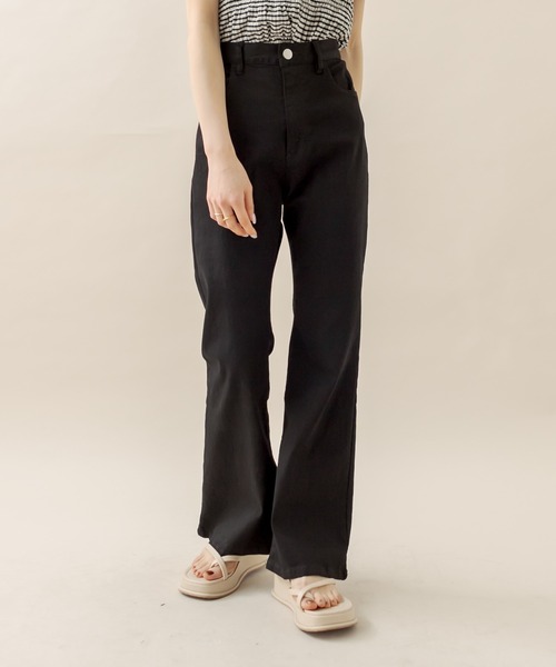 mline（エムライン）の「[mline] バックスリットデニム（デニムパンツ・レディース・ネイビー/ブラック・1/2）」の5枚目の写真