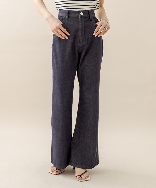 mline（エムライン）の「[mline] バックスリットデニム（デニムパンツ・レディース・ネイビー/ブラック・1/2）」の11枚目の写真