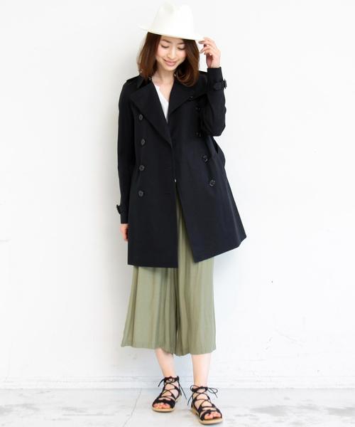 BEAUTY&YOUTH UNITED ARROWS（ビューティーアンドユースユナイテッドアローズ）の「BYTF 60/2 ミドルトレンチコート о（トレンチコート・レディース・ベージュ/ネイビー・MEDIUM/SMALL）」の5枚目の写真