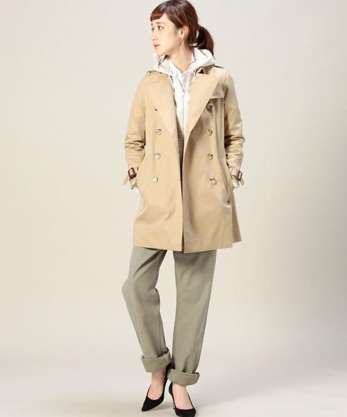 BEAUTY&YOUTH UNITED ARROWS（ビューティーアンドユースユナイテッドアローズ）の「BYTF 60/2 ミドルトレンチコート о（トレンチコート・レディース・ベージュ/ネイビー・MEDIUM/SMALL）」の11枚目の写真