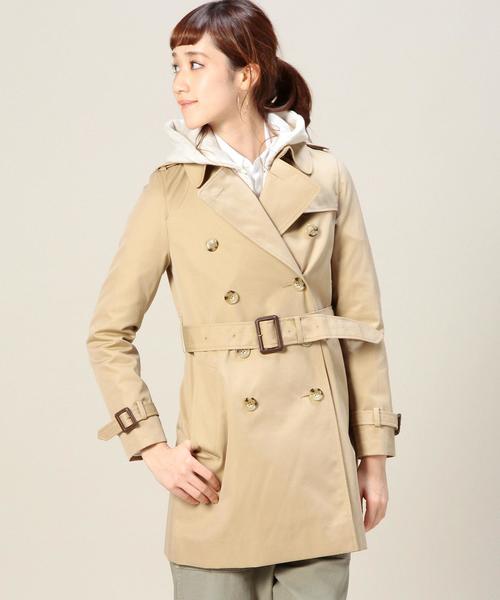 BEAUTY&YOUTH UNITED ARROWS（ビューティーアンドユースユナイテッドアローズ）の「BYTF 60/2 ミドルトレンチコート о（トレンチコート・レディース・ベージュ/ネイビー・MEDIUM/SMALL）」の19枚目の写真