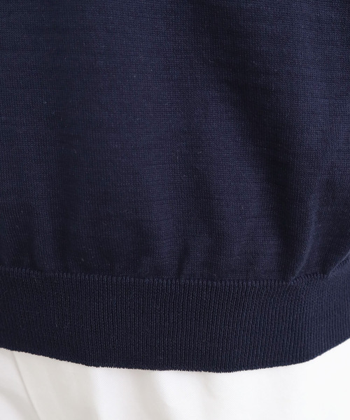 AMBIDEX(アンビデックス)の「お花衿インターシャクループルオーバー(ポロシャツ・レディース・ダークブラウン/ネイビー・FREE)」の11枚目の写真