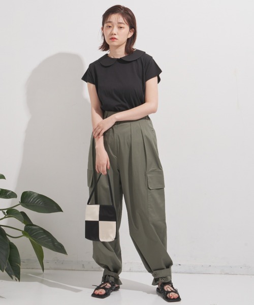 MERLOT(メルロー)の「まる襟フレンチスリーブカットソー(Tシャツ/カットソー・レディース・ホワイト/ブラック/ターコイズブルー・FREE)」の22枚目の写真