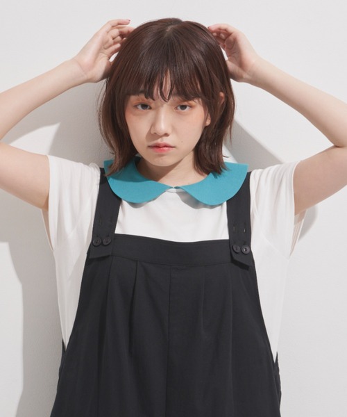 MERLOT(メルロー)の「まる襟フレンチスリーブカットソー(Tシャツ/カットソー・レディース・ホワイト/ブラック/ターコイズブルー・FREE)」の15枚目の写真