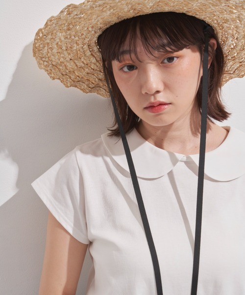 MERLOT(メルロー)の「まる襟フレンチスリーブカットソー(Tシャツ/カットソー・レディース・ホワイト/ブラック/ターコイズブルー・FREE)」の20枚目の写真