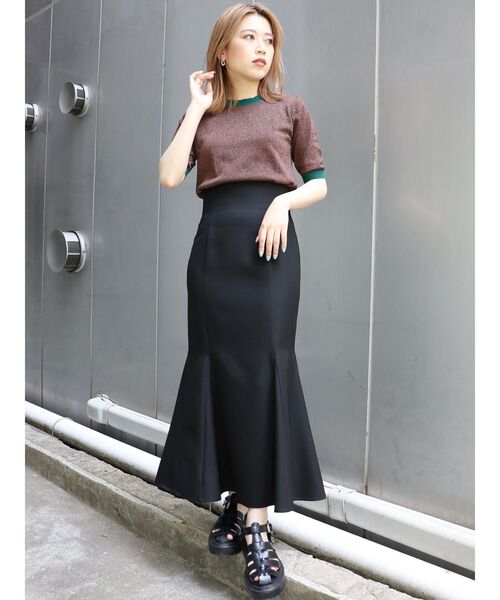 MURUA(ムルーア)の「【WEB限定】バイカラーラメニット(ニット/セーター・レディース・ホワイト/ブラック/ブラウン/グリーン・FREE)」の10枚目の写真