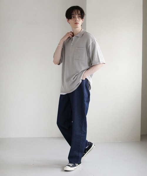 ASTRONOMY（アストロノミー）の「ウォッシャブルニットポロシャツ（ポロシャツ・メンズ・ブラック/グレー/ブルー/グリーン/モカ・XL/M/L）」の10枚目の写真