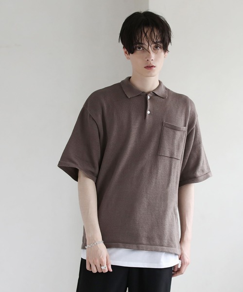 ASTRONOMY（アストロノミー）の「ウォッシャブルニットポロシャツ（ポロシャツ・メンズ・ブラック/グレー/ブルー/グリーン/モカ・XL/M/L）」の12枚目の写真