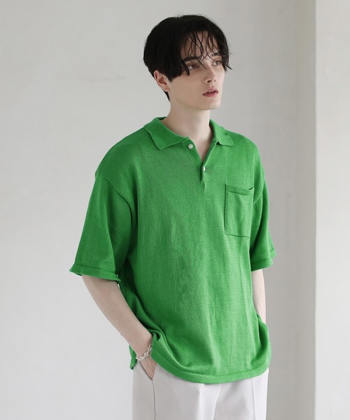 ASTRONOMY（アストロノミー）の「ウォッシャブルニットポロシャツ（ポロシャツ・メンズ・ブラック/グレー/ブルー/グリーン/モカ・XL/M/L）」の15枚目の写真